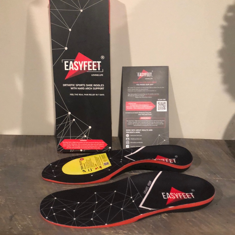 Easyfeet Orthotic Shoe Insoles with hard arch support